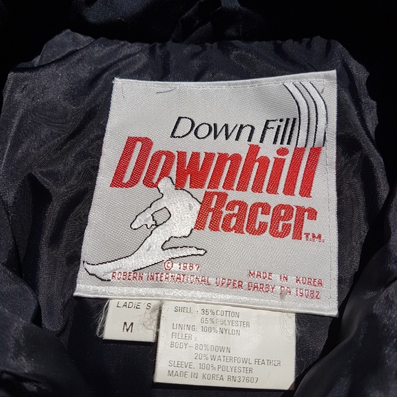 Vintage 80s Downhill Racer Ski Puffer Jacket M - Picture 4 of 6